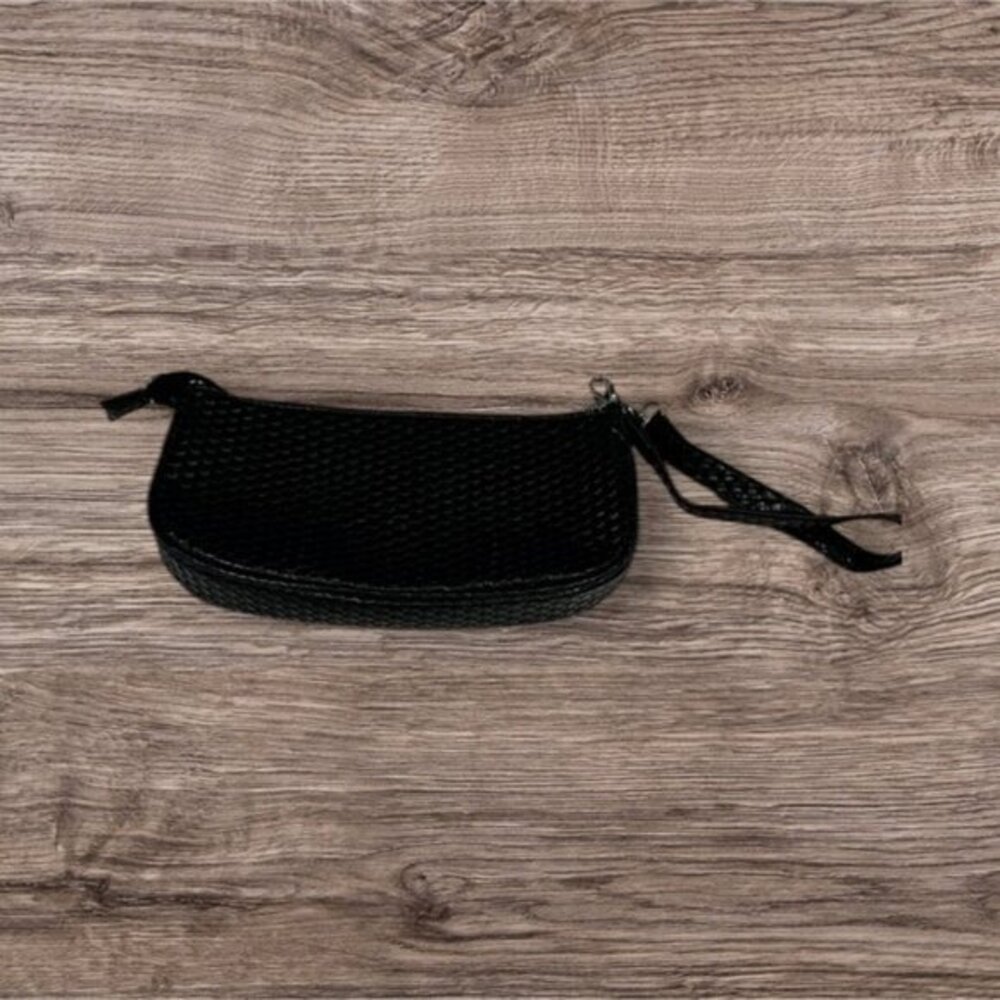 Black Woven Clutch Bag